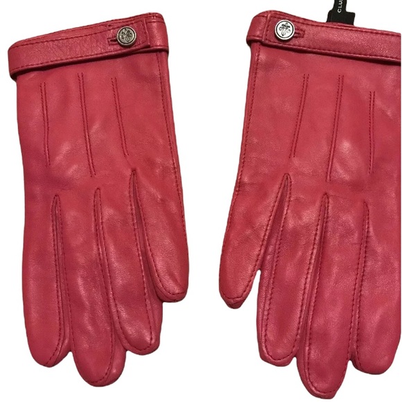Club Monaco Pink Leather Gloves size S/M - Picture 5 of 8